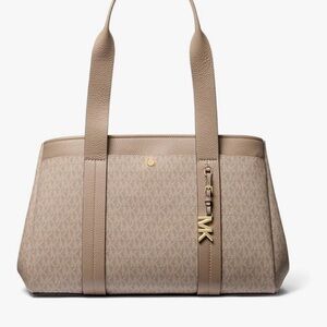 Michael Kors large Romee Tan Signature Tote Bag